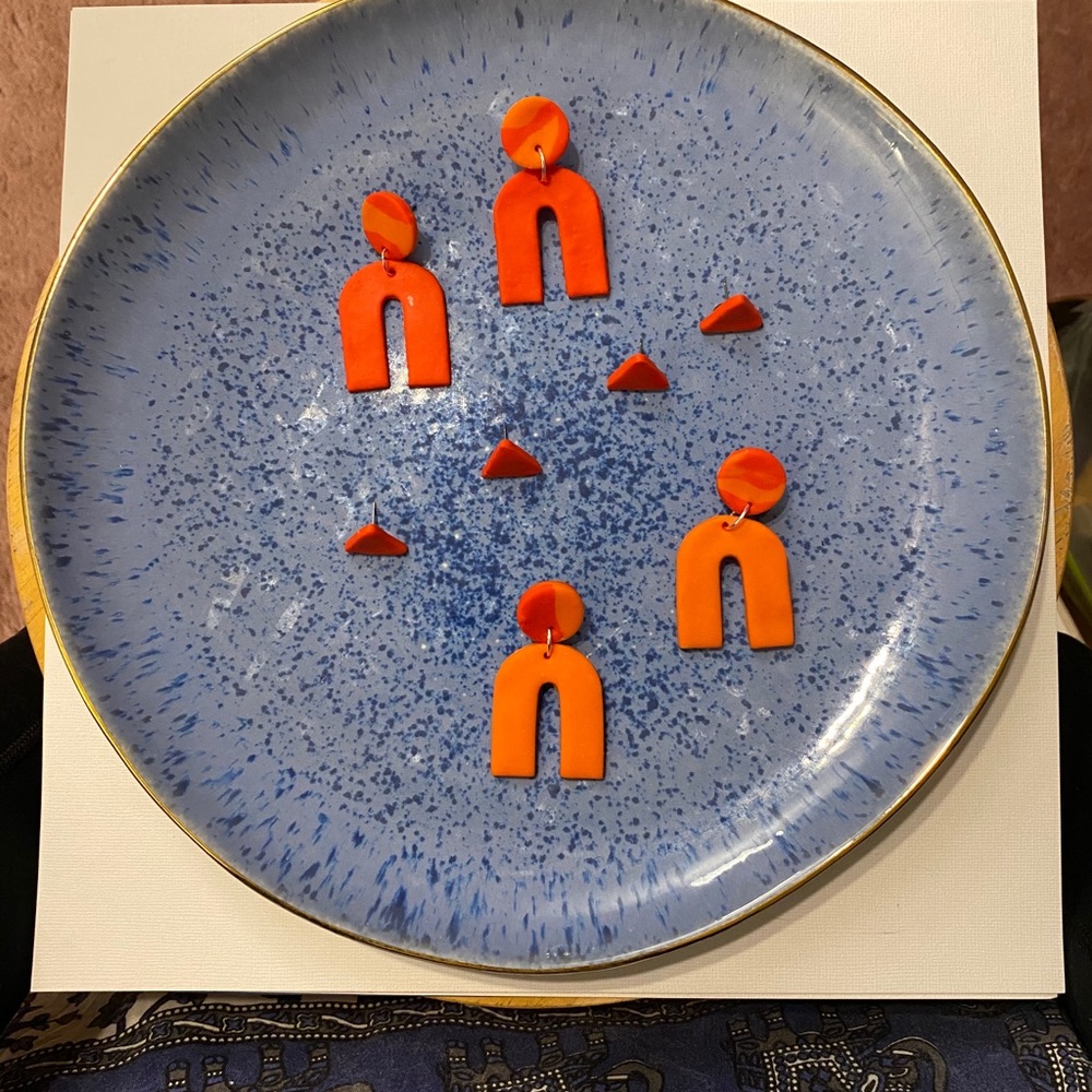 Handmade Clay Earrings - Fire & Ice Series - Picture 11 of 11